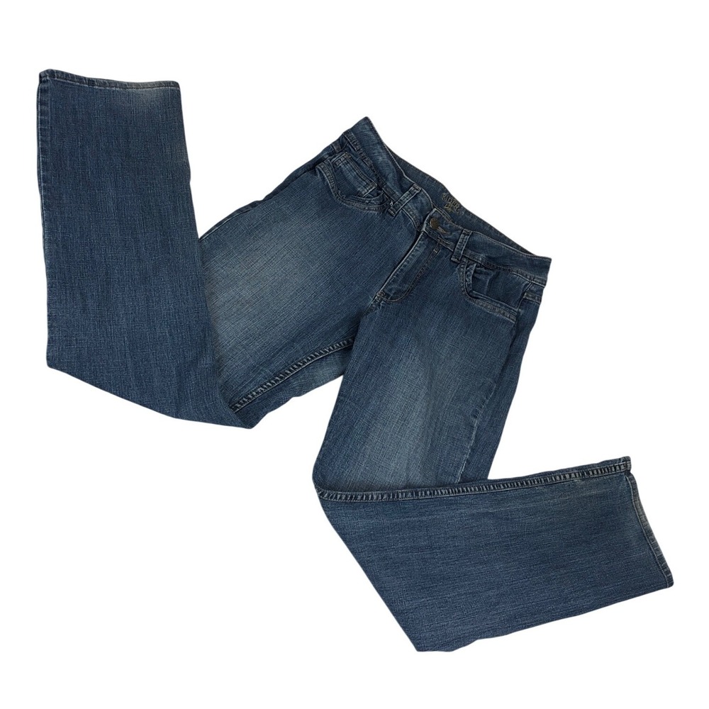 Riders Lee Womens Mid Rise Straight Leg Jeans Medium Wash Size 12M Inseam 30
